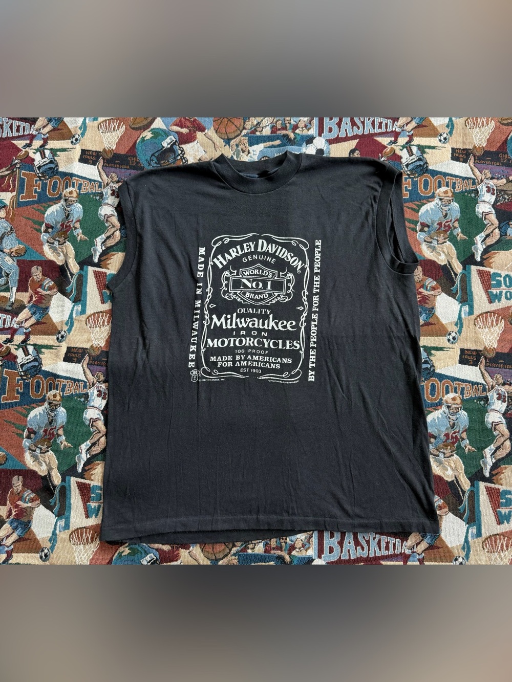 Vintage 80s Men’s Harley Davidson Rare Black Tank Top